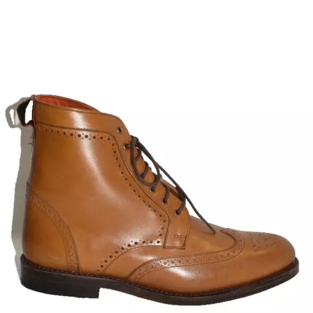 New! ALLEN EDMONDS Dalton Wingtip Boot Walnut Leather Size 9 D 1111 DD470